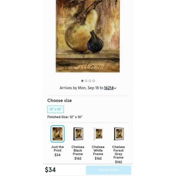 Art.com Fruit and Veggie‎ "Nature Morte Poire" Reprint by Clauva Wall Artwork - Picture 2 of 11